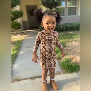 Snakeprint Dress for Toddler Girls in Size 3T - to match Women’s Bodysuit
